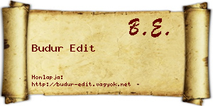 Budur Edit névjegykártya